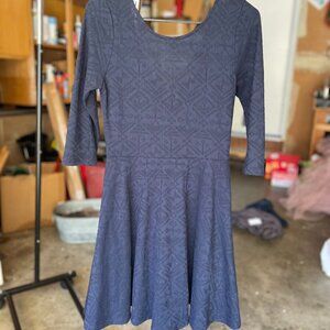 Lace detail Women Blue Dress